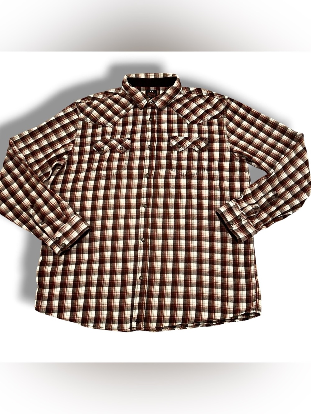Moonshine Spirit Brad Paisley Mens Western Rodeo Cowboy Flannel Pearl Snap XL E9